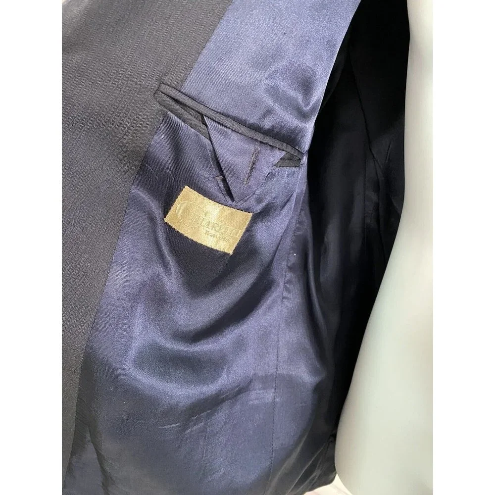 Chiarelli Traveler Dark Blue Wool Blend Two Button Blazer Jacket Size 46R *read